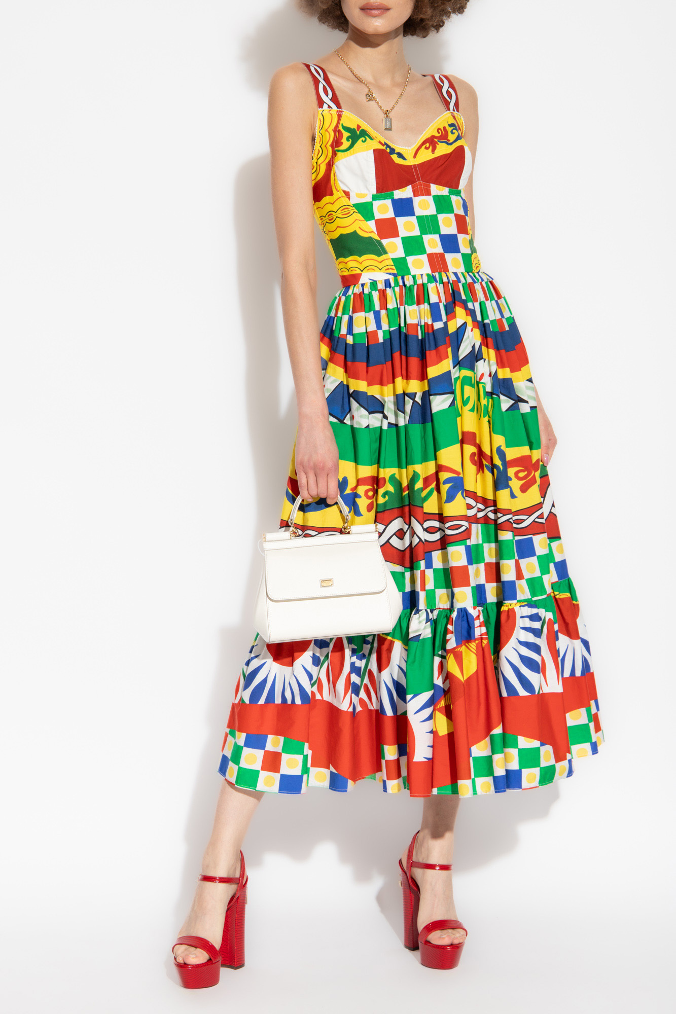 dolce gabbana floral print pleated sleeveless dress item